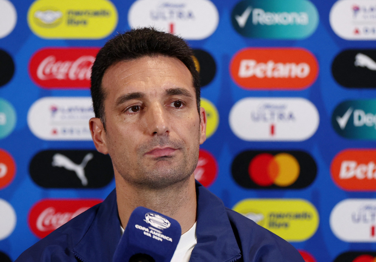 Lionel Scaloni en conferencia de prensa, Copa América 2024. Foto: Reuters