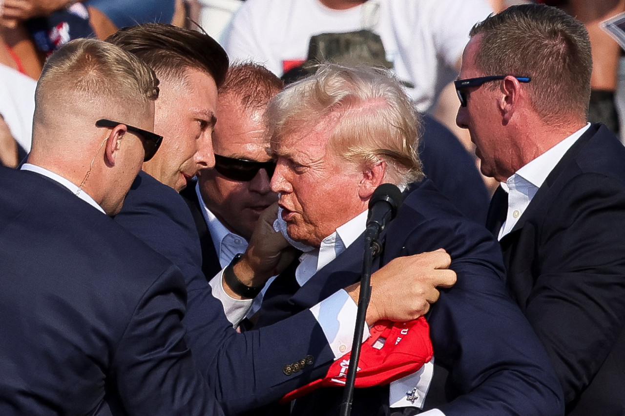 Atentado en el acto de Donald Trump. Foto: Reuters