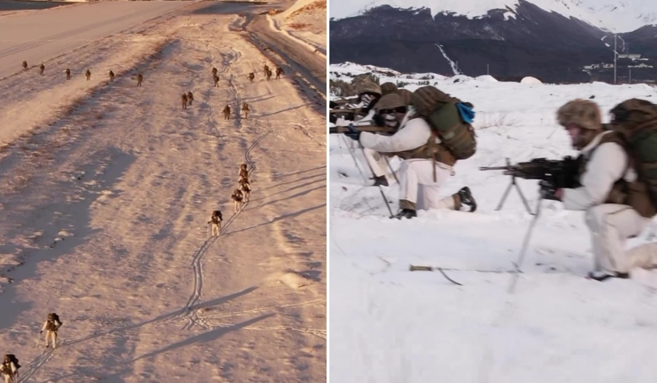 Así entrena la Armada Argentina en la nieve. Fotos: capturas de video