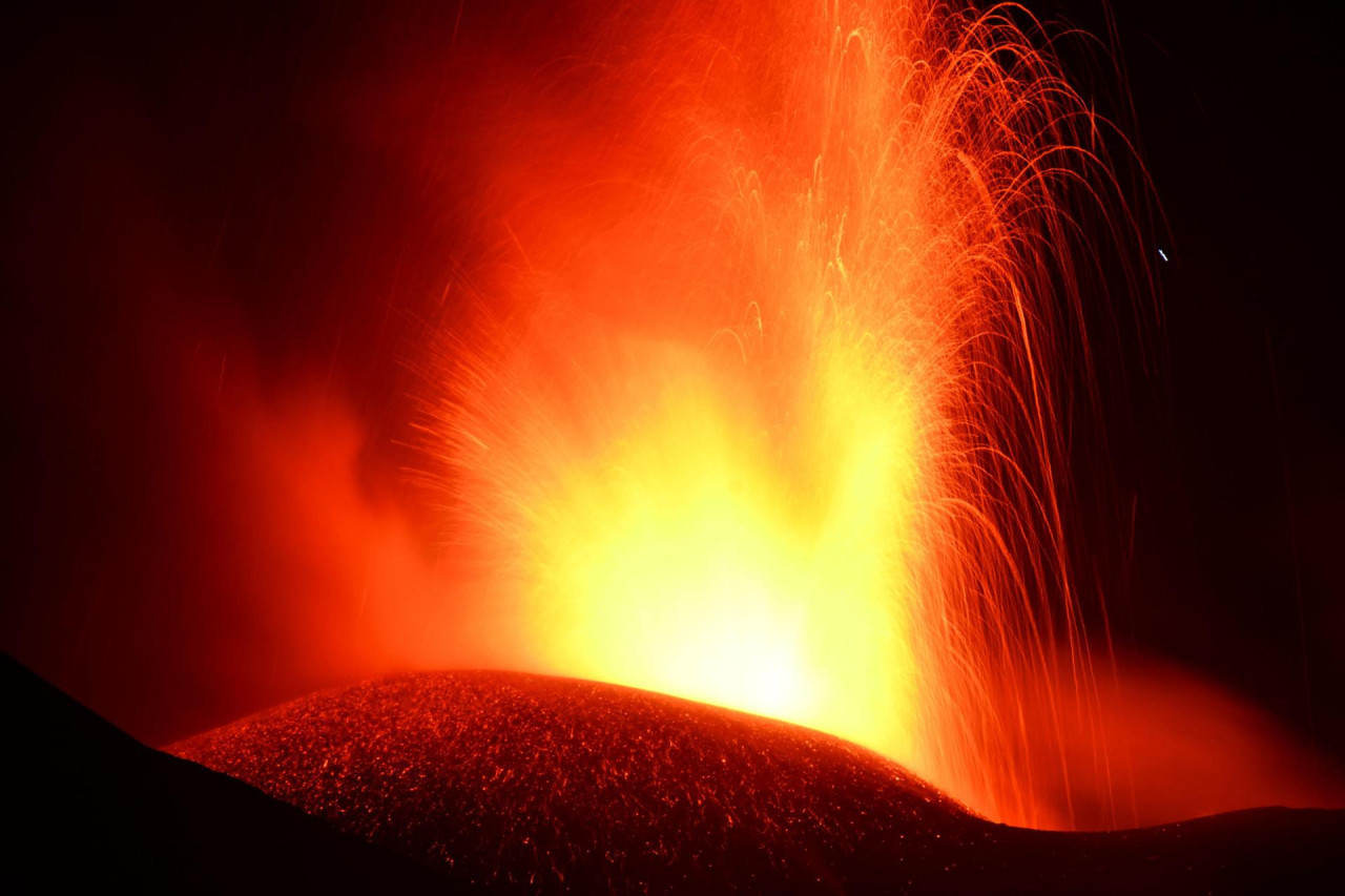 La erupción del volcán Etna. Foto: EFE.