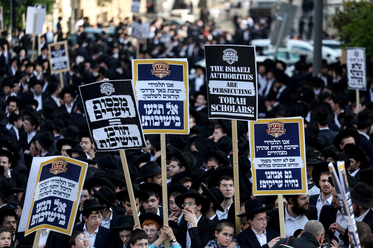 Protestas de judíos ultraortodoxos en Israel. Foto: Reuters.