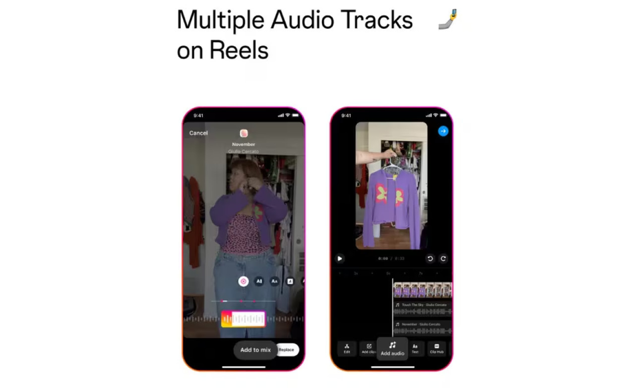 Audio multipista en los reels. Foto: redes sociales.