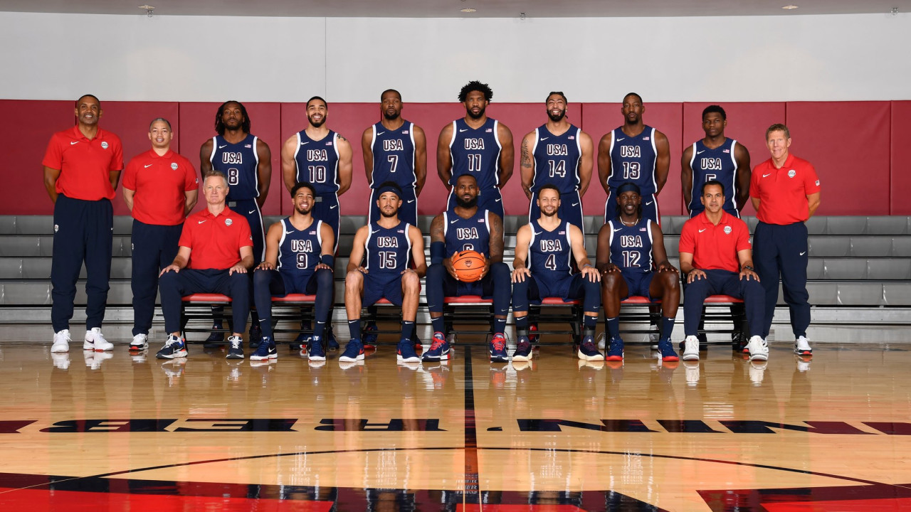 Dream Team de los Estados Unidos en Paris 2024. Foto: @usabasketball.