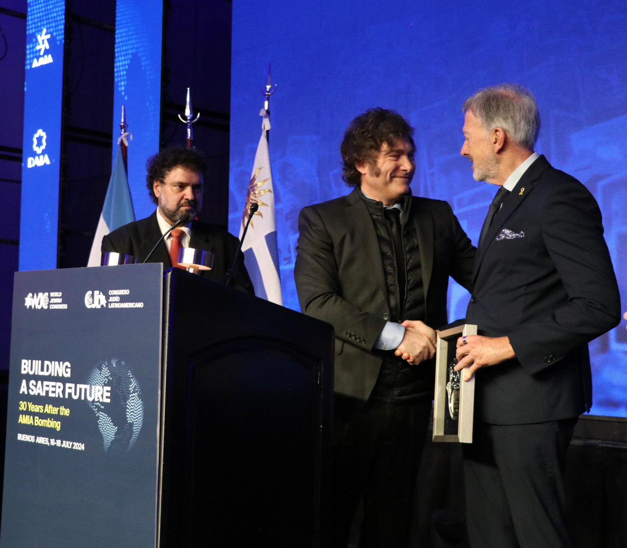 Javier Milei en el Congreso Mundial Judío en Buenos Aires.