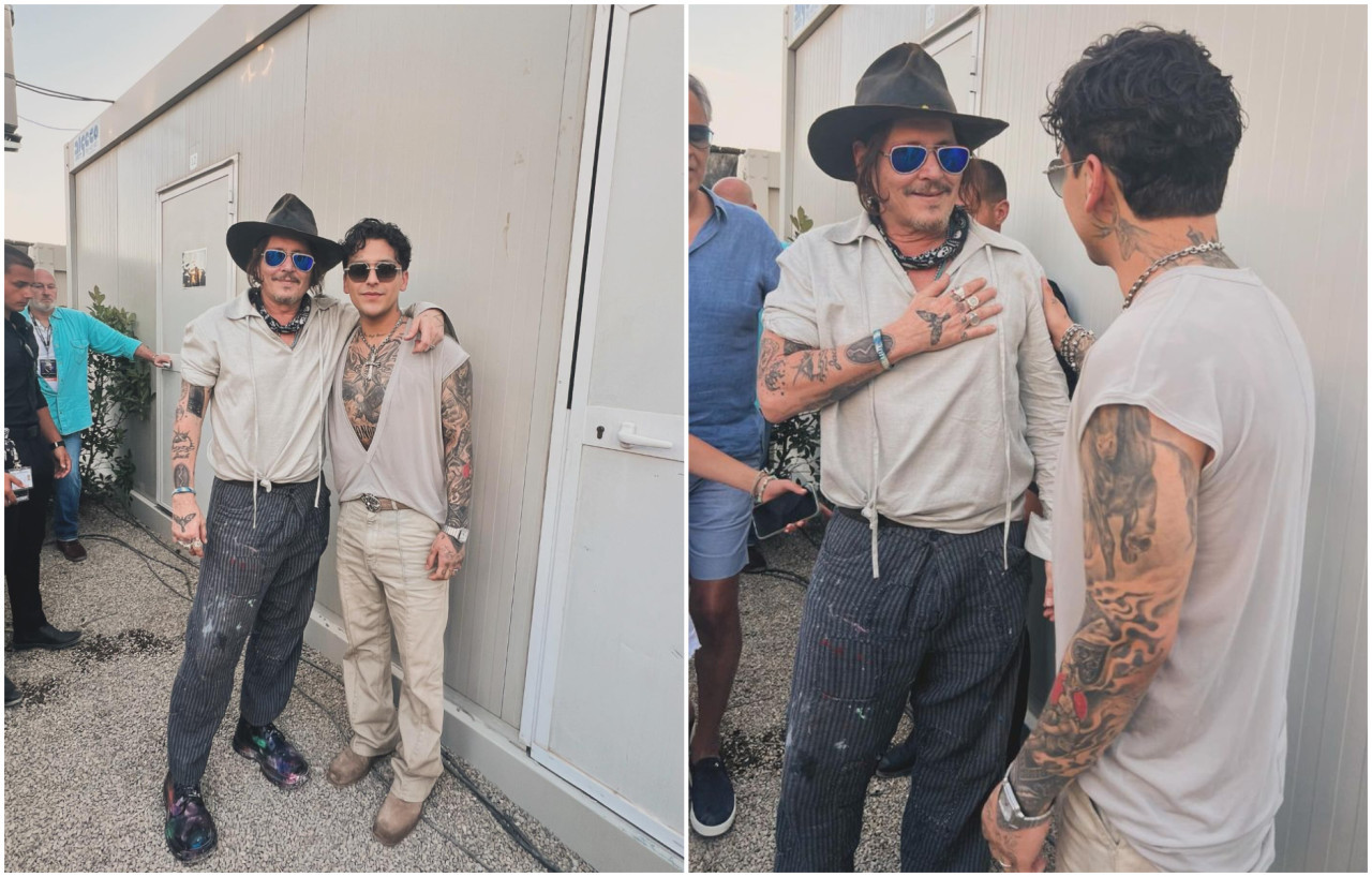 Johnny Depp y Christian Nodal. Fotos: Instagram/nodal