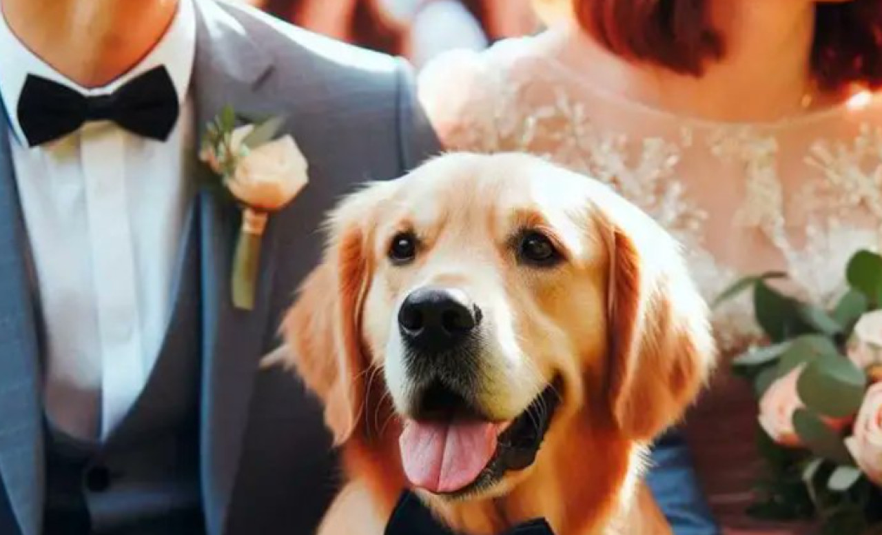 Más de 20 distritos de Estados Unidos permiten a los perros como "testigos" de boda. Foto: X.