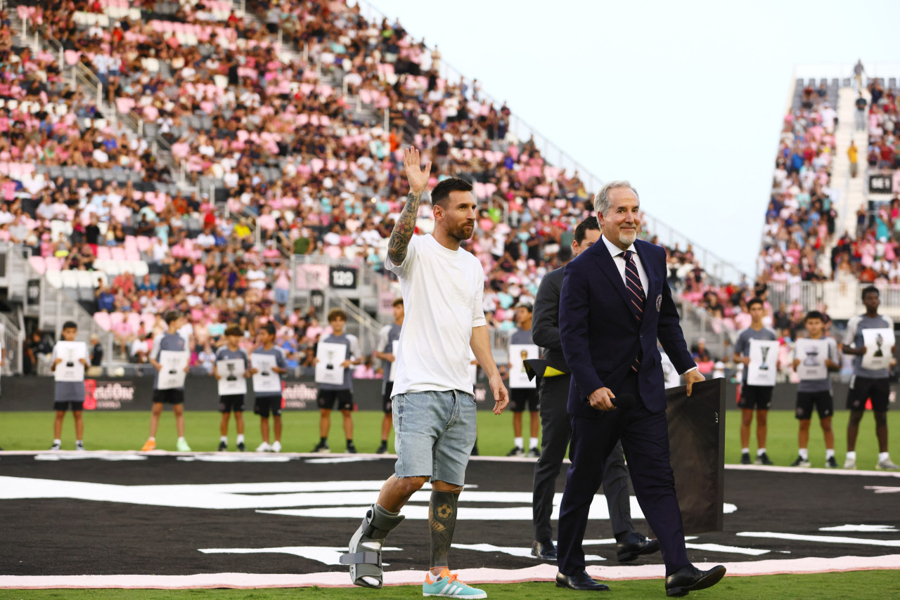 Homenaje a Messi. Foto: Reuters.