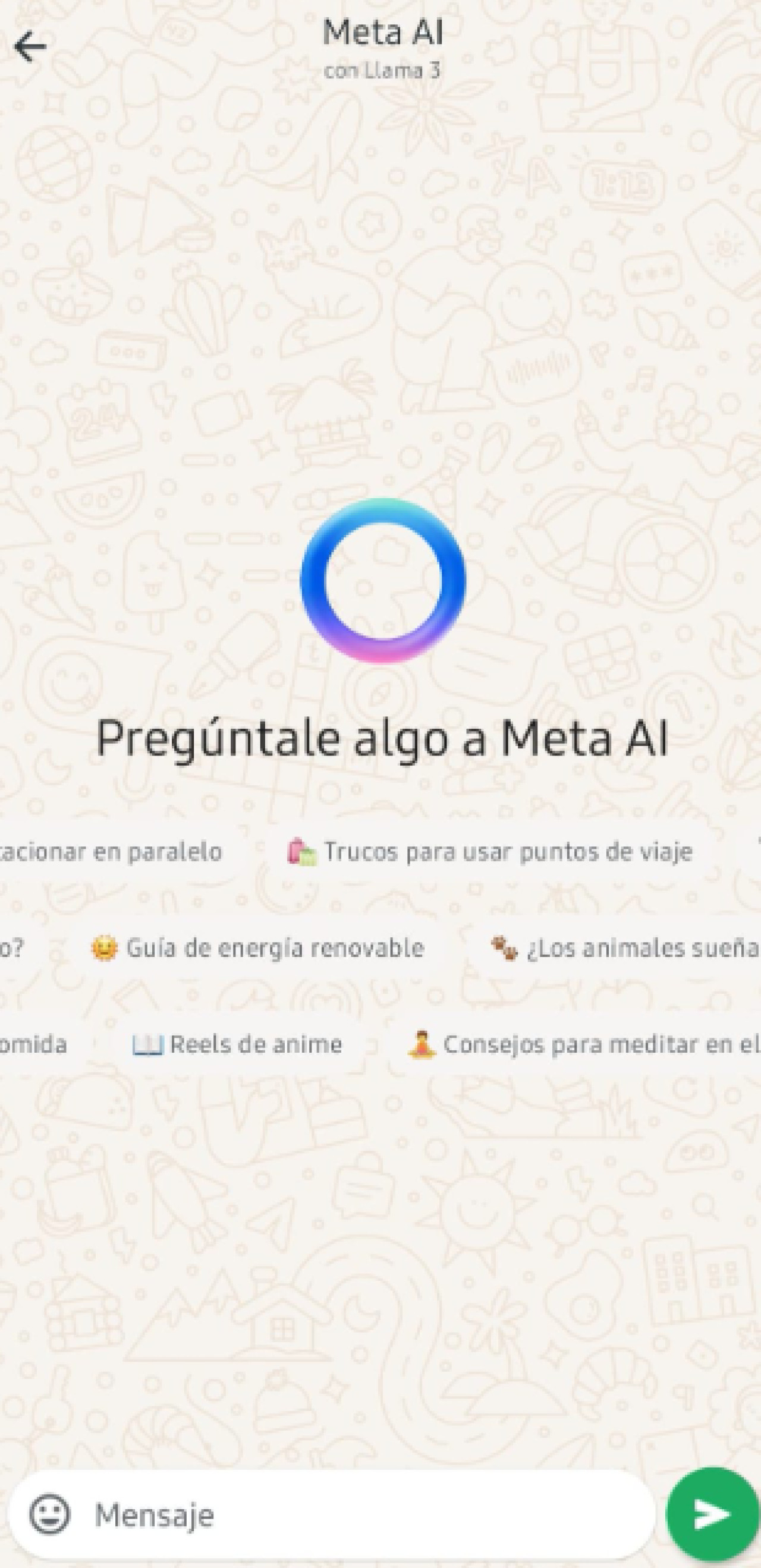 Chatbot de Meta AI. Foto: Captura de pantalla.