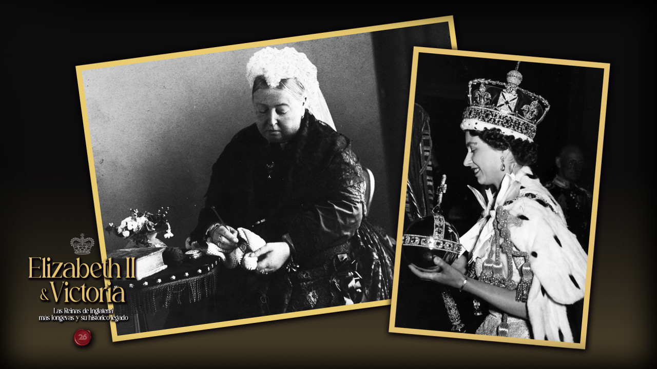 Elizabeth II y Victoria, monarcas británicas. Foto: 26 Historia / Canal 26.