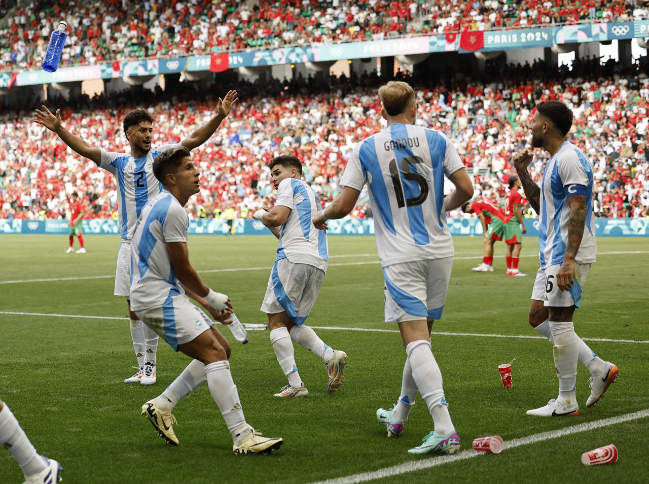 Escándalo tras el final de Argentina y Marruecos en los Juegos Olímpicos de París 2024. Foto: Reuters.