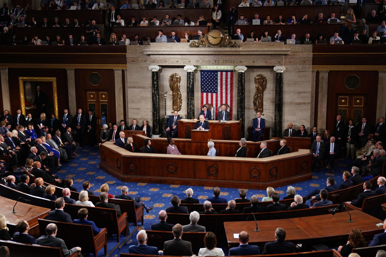 Benjamín Netanyahu en el Capitolio de los Estados Unidos. Foto: EFE.