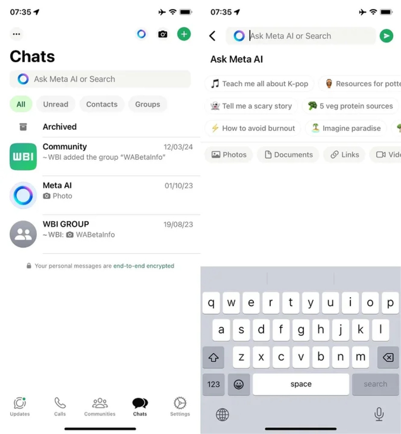 Meta AI, la nueva tecnología de WhatsApp. Foto: NA.