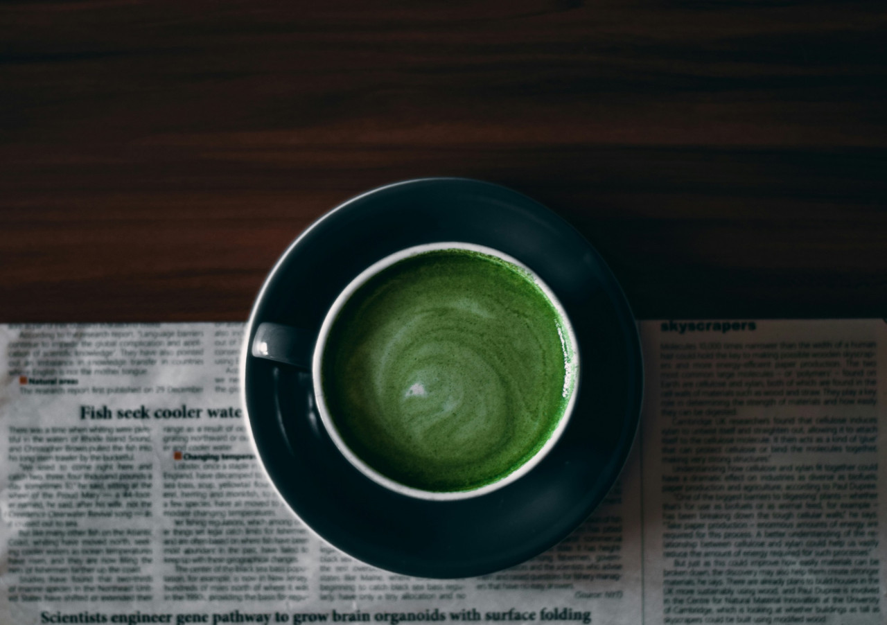 Té verde, hierba, infusión. Foto Unsplash.