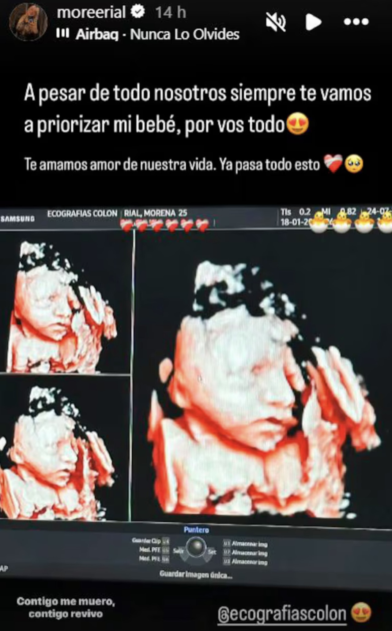 More Rial compartío una foto de su bebé. Foto Instagram.