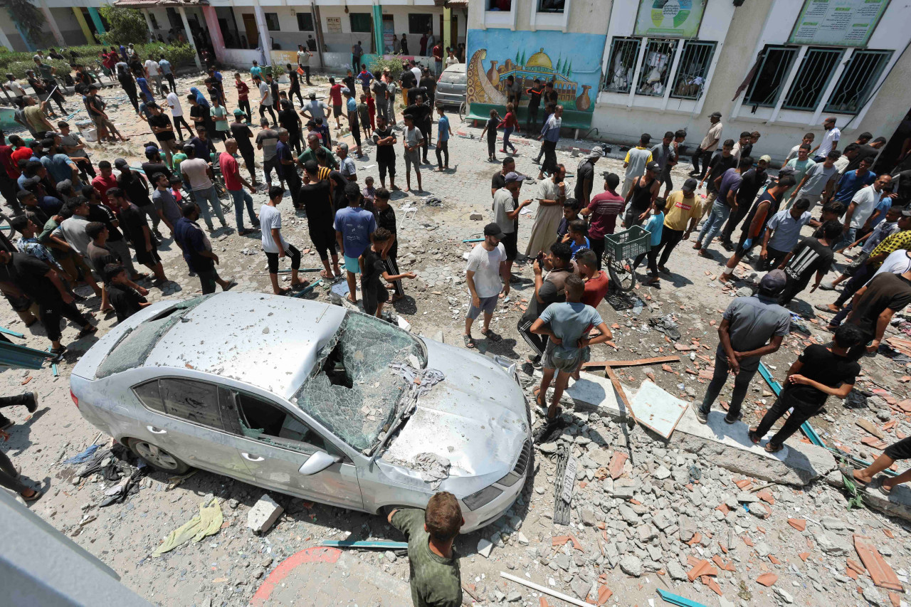 Ataque de Israel a un hospital de campaña en Gaza. Foto: REUTERS.