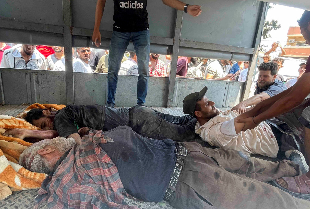 Ataque de Israel a un hospital de campaña en Gaza. Foto: REUTERS.