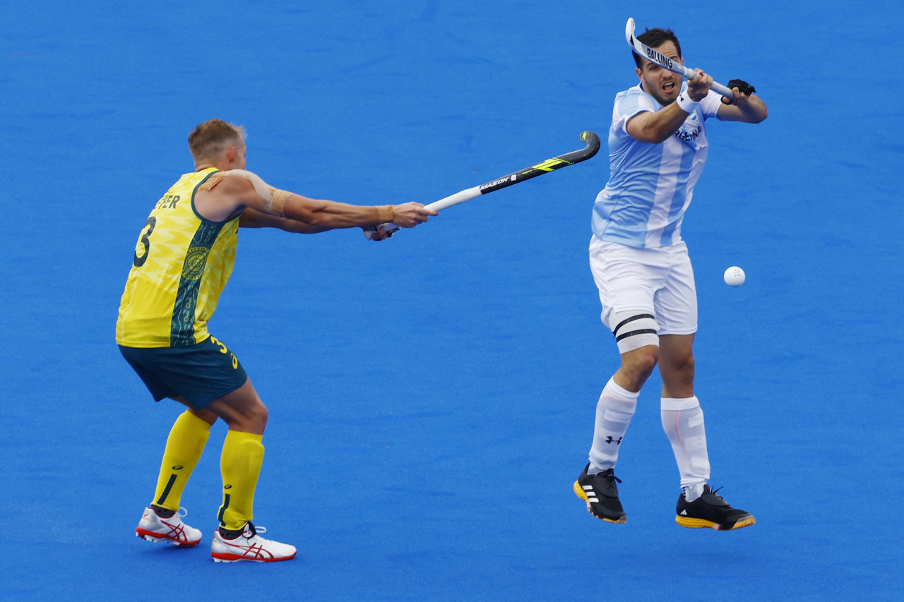 Los Leones ante Australia en los Juegos Olímpicos París 2024. Foto: REUTERS.