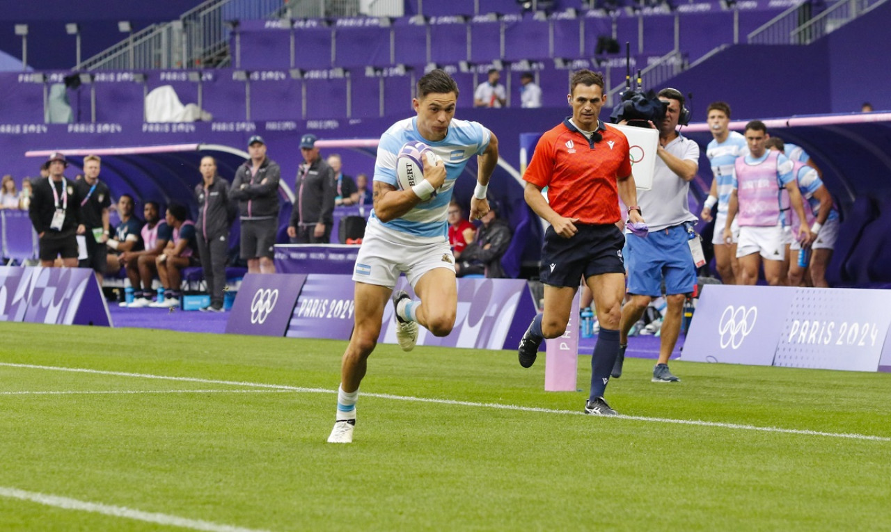 Los Pumas 7s vs. Gran Bretaña. Foto: X @lospumas7arg.