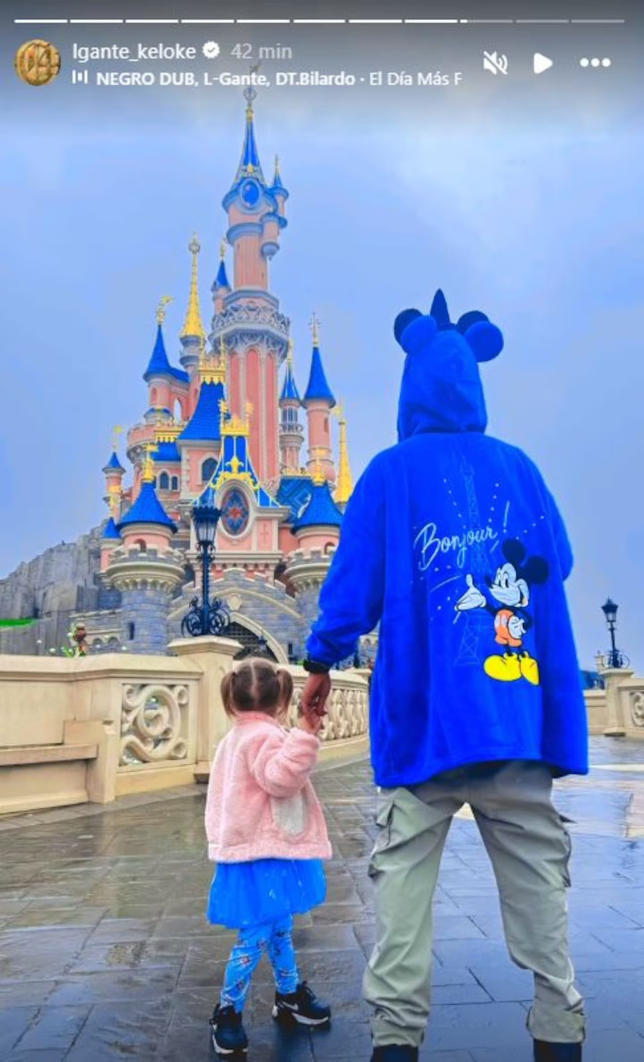 L-Gante con la hija en Disneyland. Fuente: Instagram