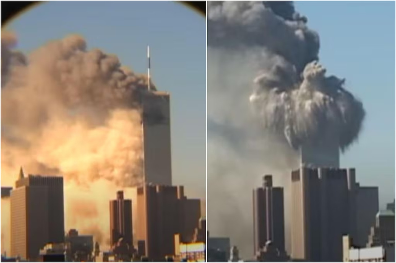 El video inédito de las Torres Gemelas. Fuente: Captura.