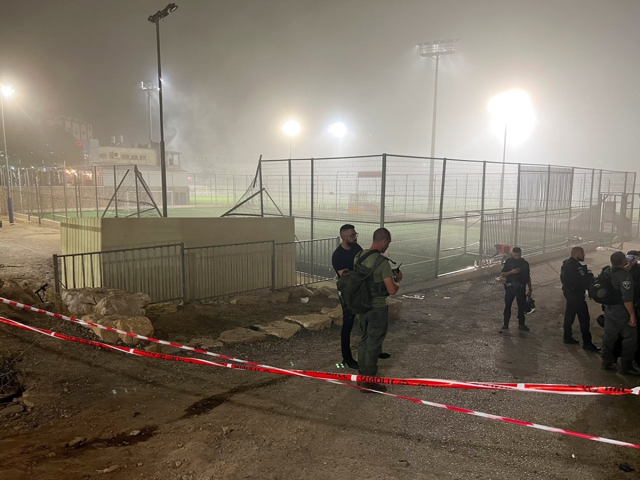 El ataque a una cancha de fútbol en el norte de Israel. Foto: Reuters.