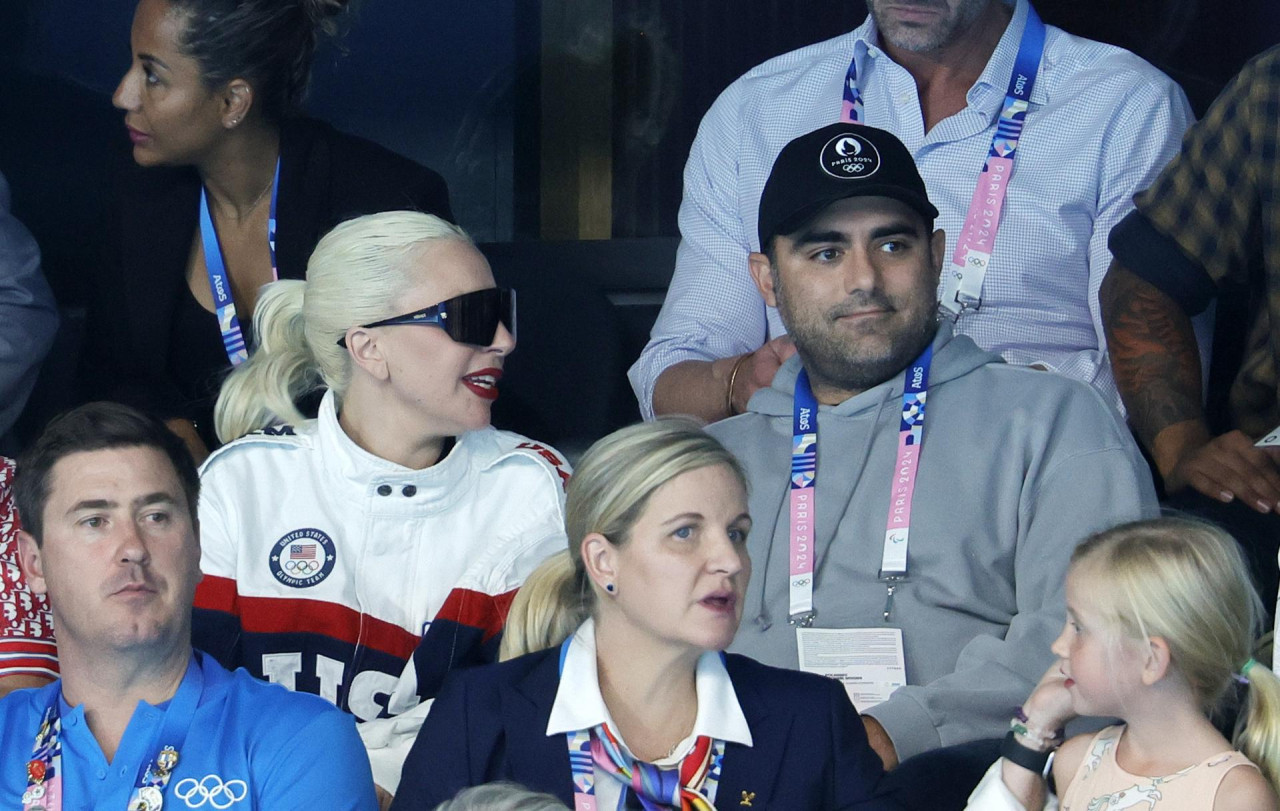 Lady Gaga en los Juegos Olímpicos de París con Michael Polansky. Foto: EFE.