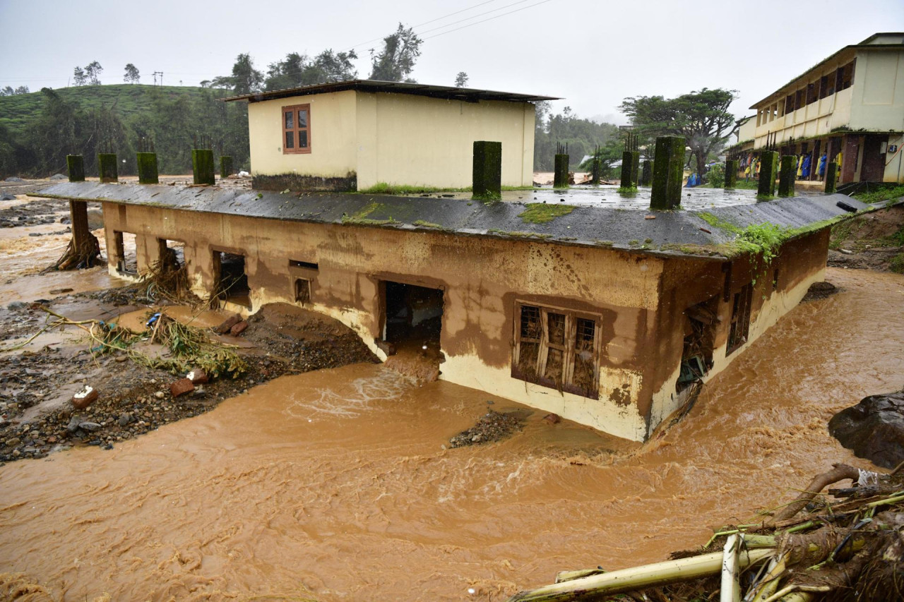 Inundaciones en India. Foto: EFE.