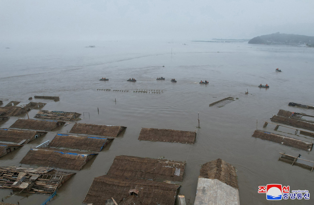 Fuertes inundaciones en Corea del Norte. Foto: Reuters.