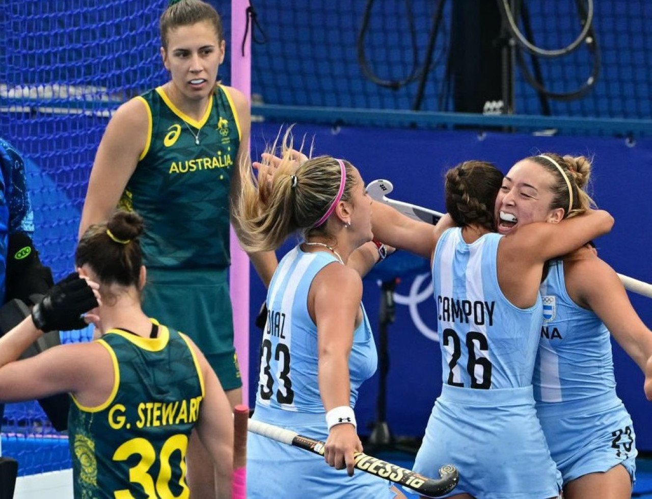 Las Leonas ante Australia en los Juegos Olímpicos París 2024.