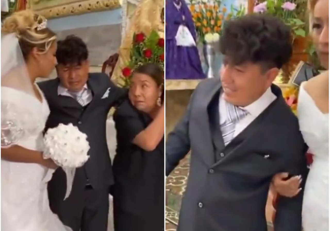 Un novio llegó borracho a su boda. Fotos: capturas de video