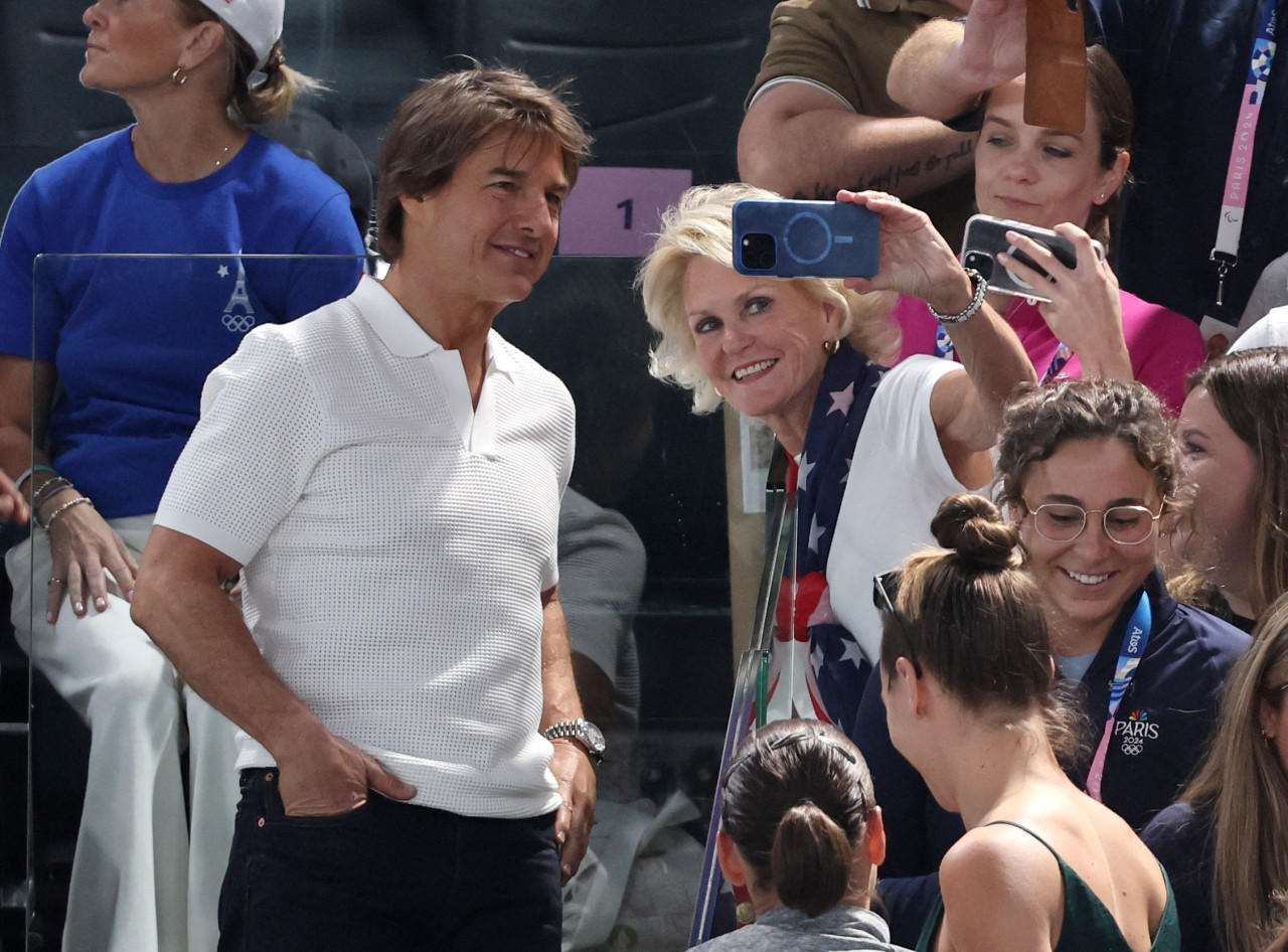 Tom Cruise en los Juegos Olímpicos de París 2024. Foto: Reuters.