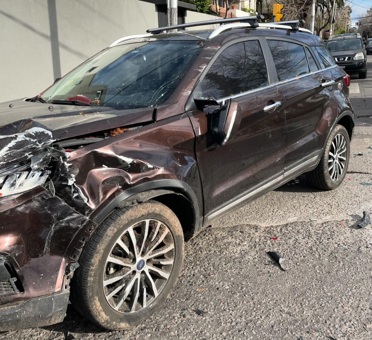 Así quedó la camioneta de Patricia Sosa. Foto: Instagram @patriciasosaoficial