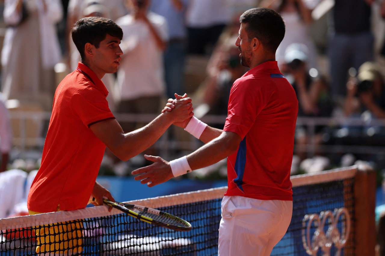 Djokovic y Alcaraz en los Juegos Olímpicos. Foto: Reuters.