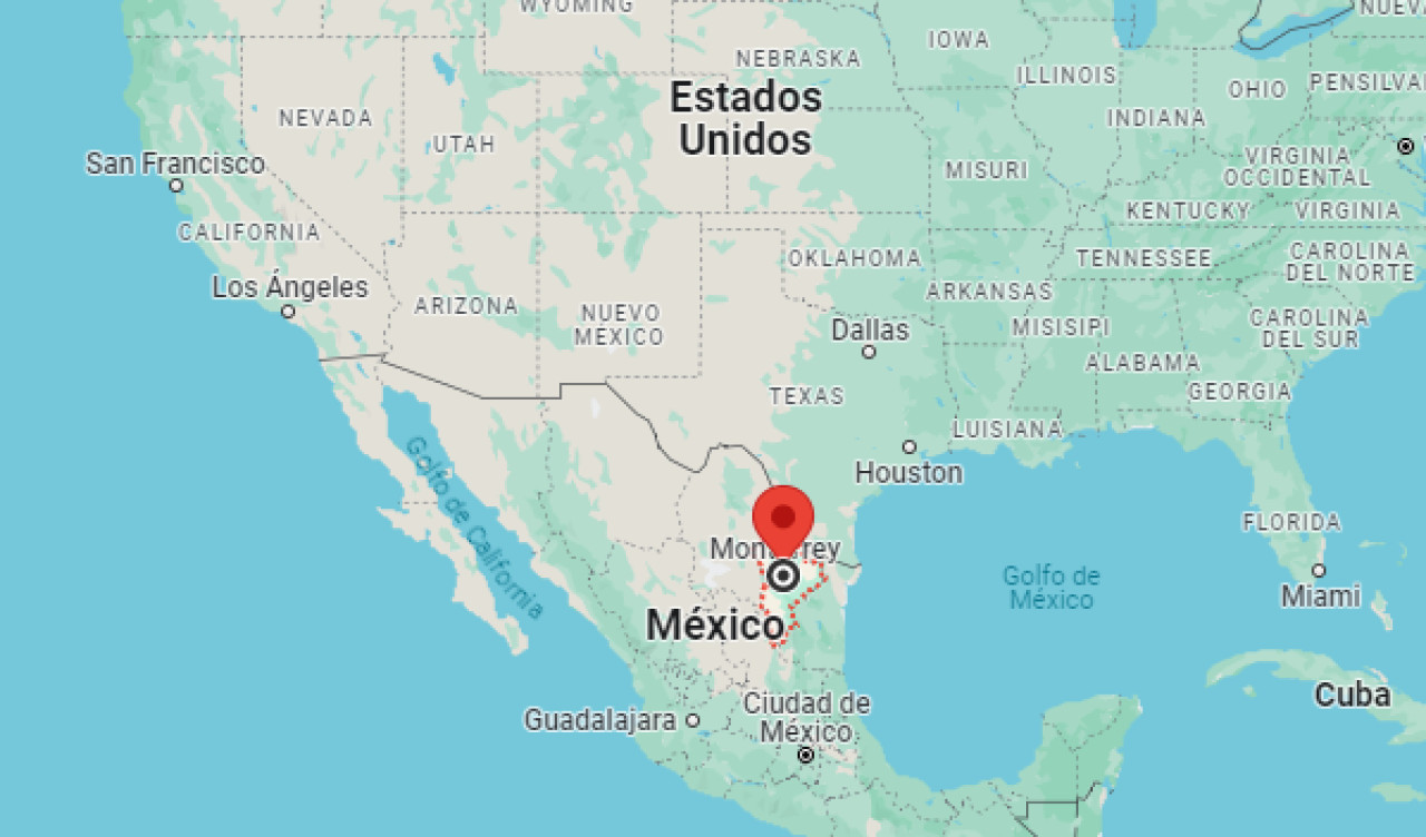 Nuevo León, estado del norte de México. Foto: Google Maps.