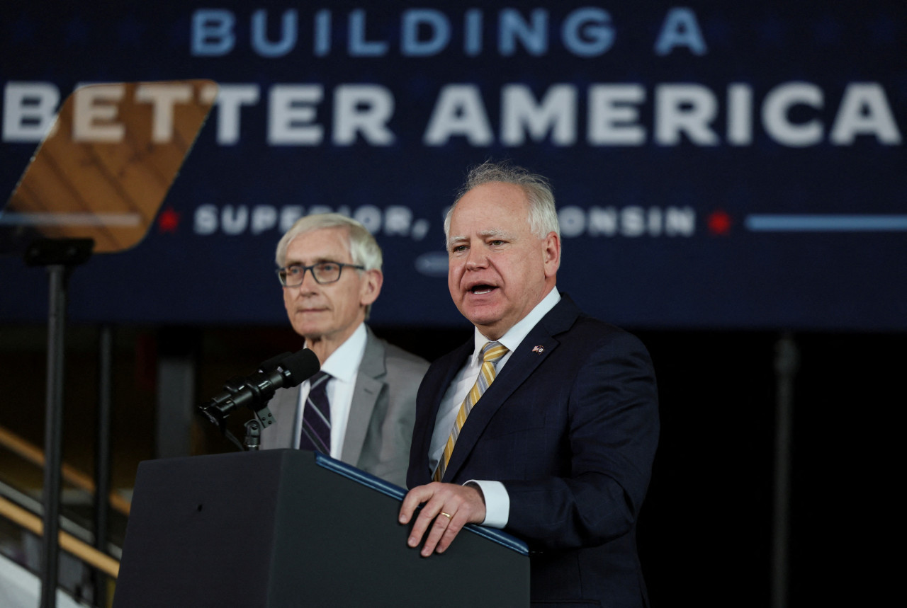 Tim Walz, candidato a vicepresidente de Estados Unidos. Foto: Reuters.