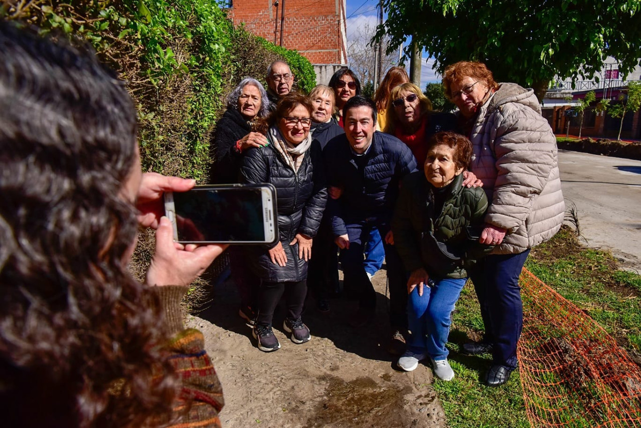 Leonardo Nardini visitó la obra de la calle 4 de Marzo.