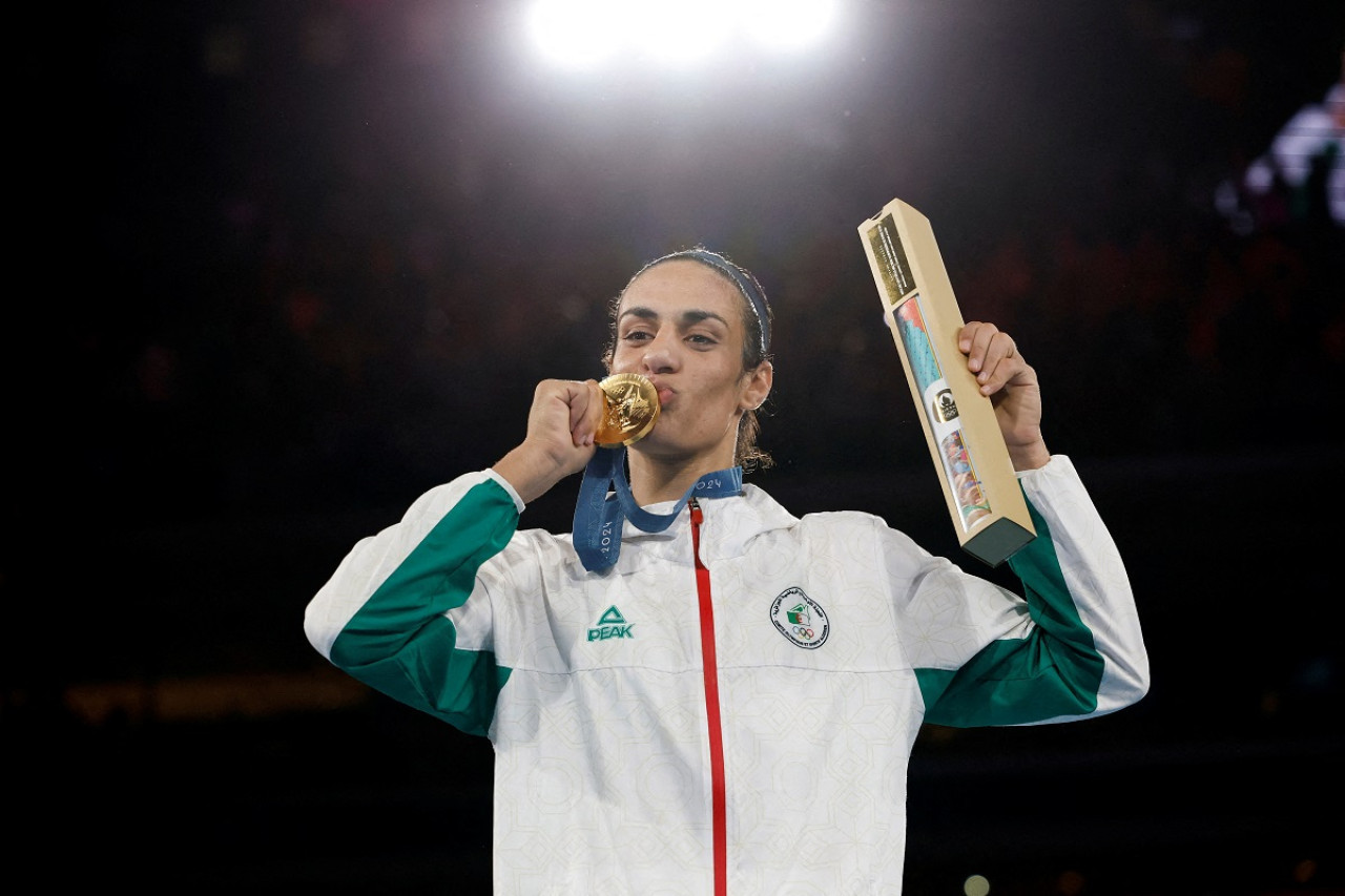 Imane Khelif, la boxeadora intergenero de Argelia. Foto: Reuters.