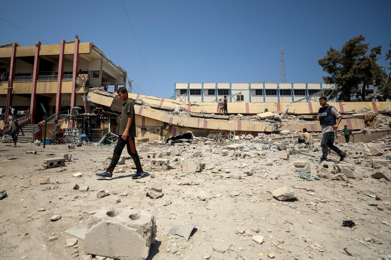 Israel bombardeó una escuela en Gaza. Foto: Reuters