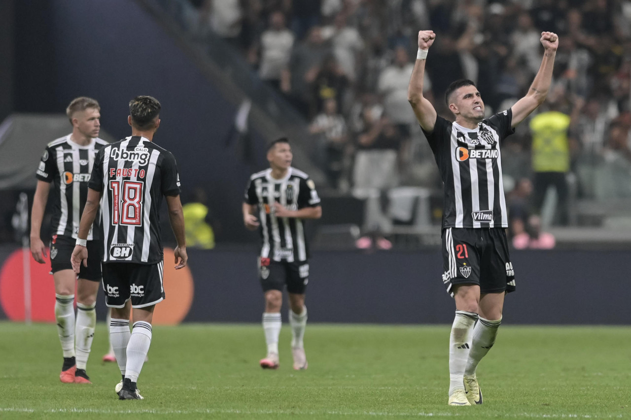 Rodrigo Battaglia anotó el único gol del partido entre Atlético Mineiro y San Lorenzo. Foto: EFE.