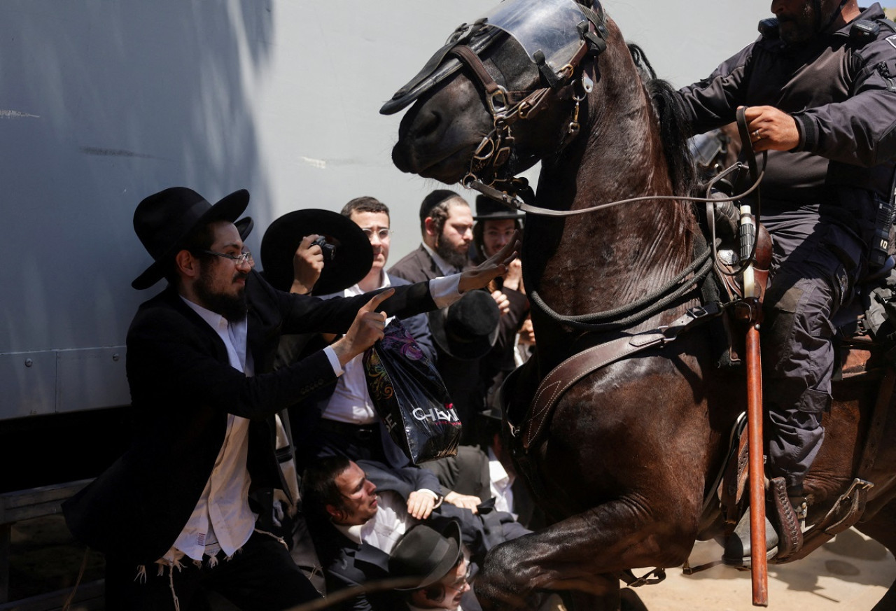 Protestas de judíos ultraortodoxos en Israel. Foto: Reuters.