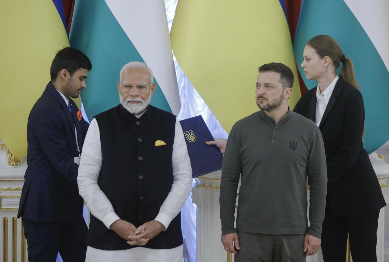 Narendra Modi y Volodimir Zelenski. Foto: EFE.