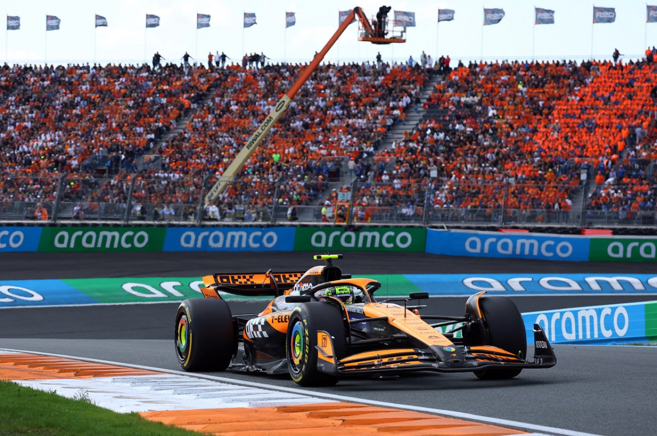 Lando Norris cortó con la hegemonía de Verstappen en Países Bajos. Foto: Reuters.