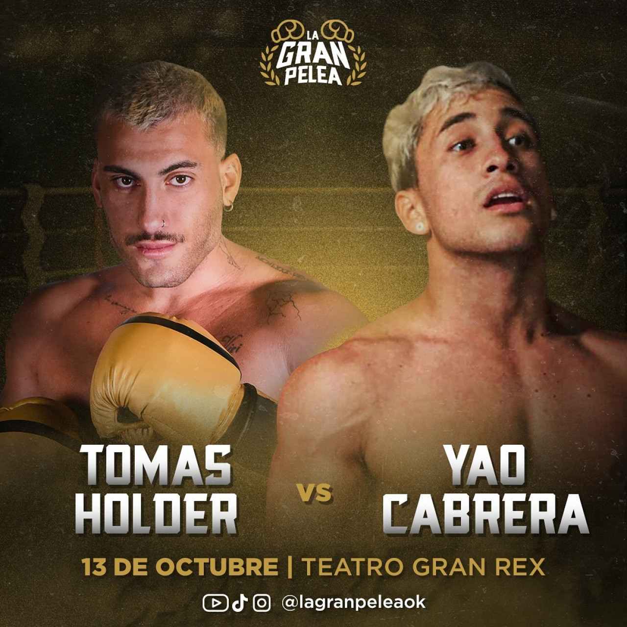 Tomás Holder y Yao Cabrera van a pelea en el Gran Rex. Foto: Instagram.