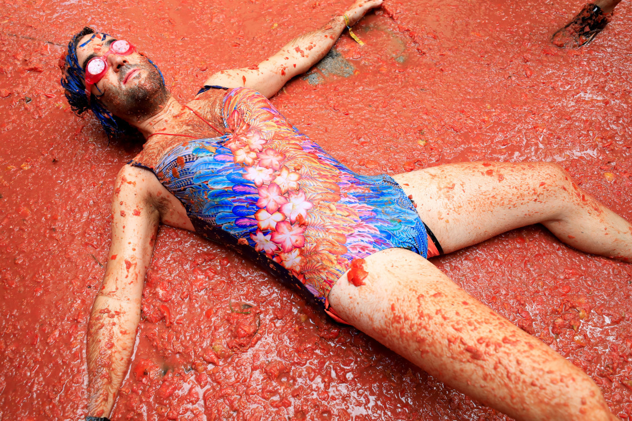 Tomatina en Buñol, el evento que aglutina a miles de personas. Foto: Reuters.