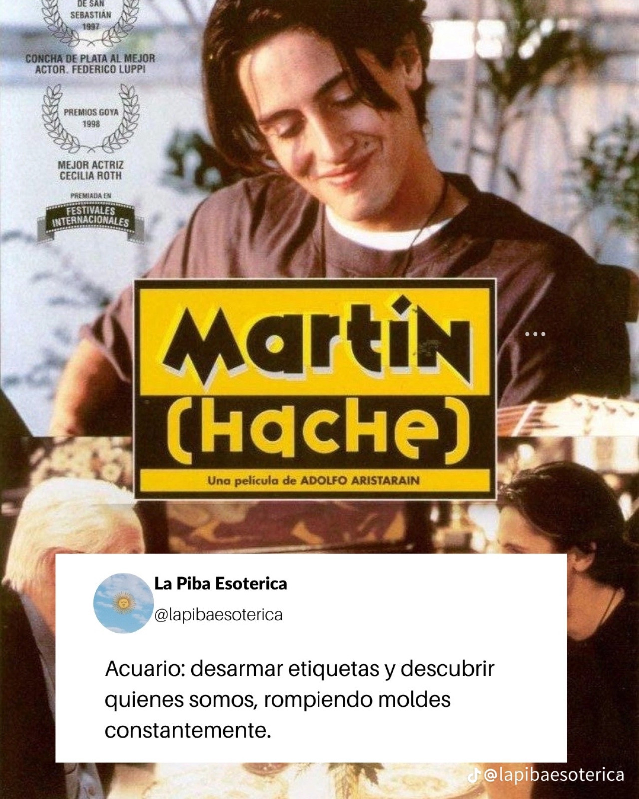 Acuario: Martín (Hache). Foto TikTok @lapibaesoterica.