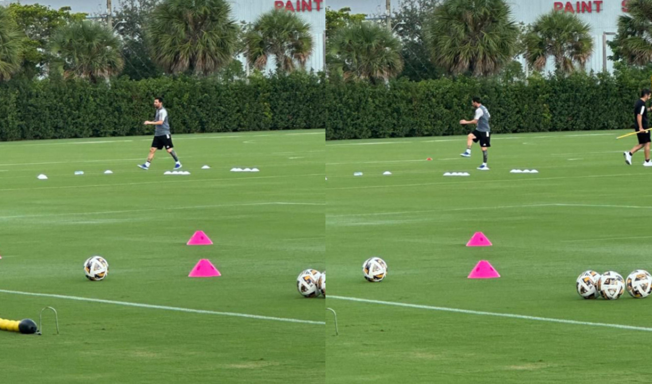 Lionel Messi volvió a los entrenamientos con el Inter Miami. Foto: Canal 26