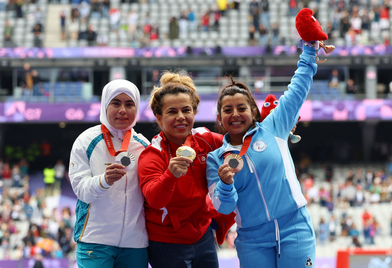 Antonella Ruiz Díaz, medalla de bronce en los Juegos Paralímpicos de París 2024. Foto: REUTERS.