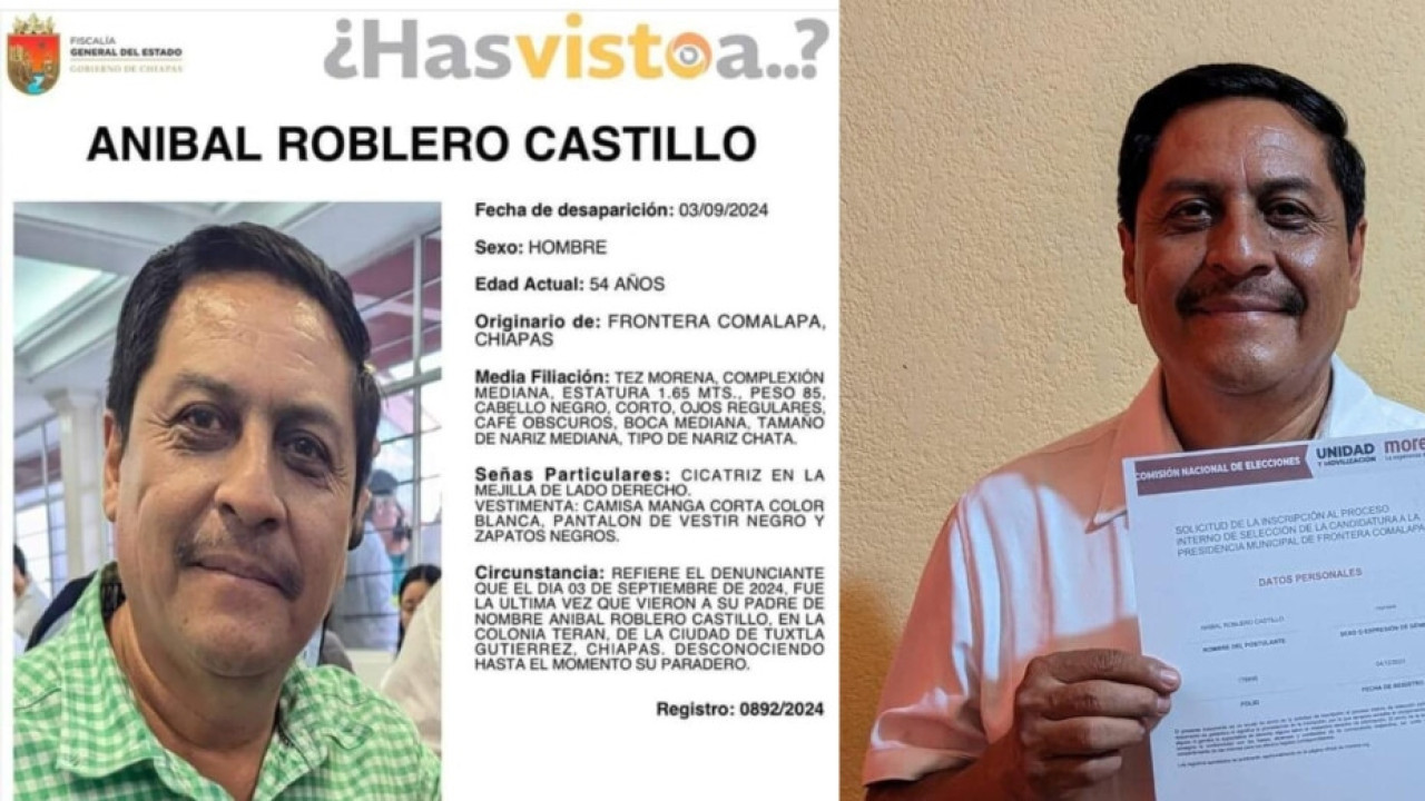 Aníbal Roblero Castillo, funcionario secuestrado en México. Fuente: X