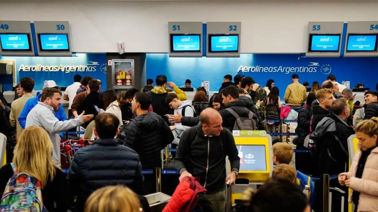 Paro de pilotos de Aerolíneas Argentinas. Foto: NA