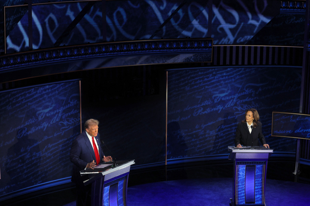 Debate presidencial entre Kamala Harris y Donald Trump. Foto: Reuters.